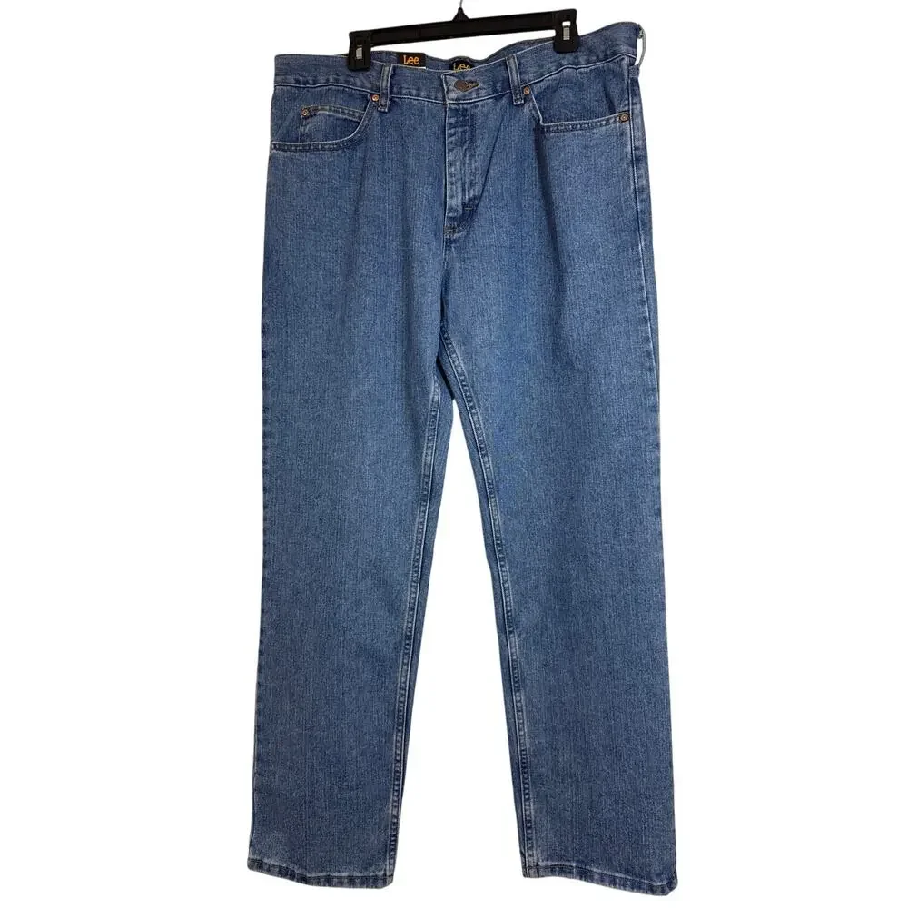 NWT Men’s Lee Regular Fit Straight Leg 38X32 Medium Wash Pepper Stone Jeans